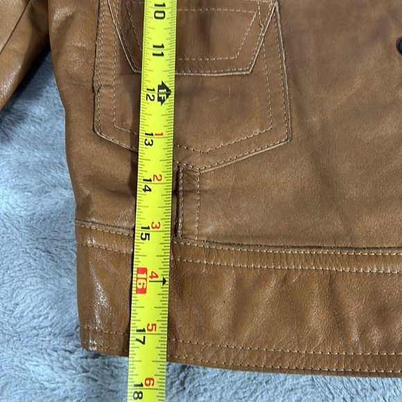Galaxy leather goods, Vintage 70s custom made cropped leather jacket - Picture 11 of 12